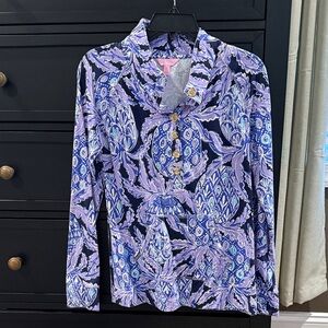 Lilly Pulitzer Purple and Blue Patterned Top